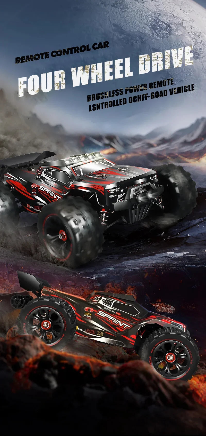 Professional Racing Car 85 Km/h 4WD Brushless Remote Control