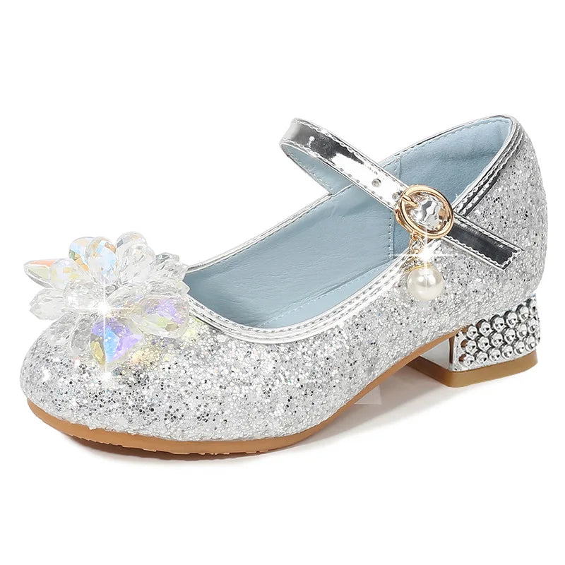 Flower Children's Shoes Beach Princess Girl Shoes For Kids Glitter Wedding Party Shoes Infantil Chaussure Enfant