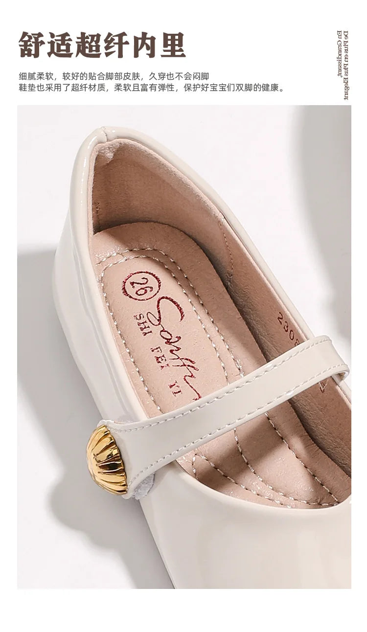 Zapatos Niña Girl Leather Shoe New Red Princess Shoes Summer Flat Sole Single Shoe Mary Jane Shoe Lolita Shoes Girl Kids Shoes