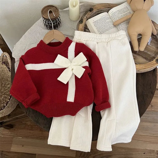 Raul Cotton Bow Infant Toddler Sweater