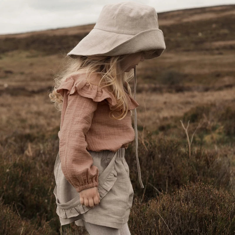 Olivia New Children Vintage Round Neck Ruffle Double Gauze - GuGuTon baby store - Baby Fashion - Toddlers Outfits - Babies Outfits - Toddler Clothes - Kids Clothing - Newborn Clothes - Newborn Wear - Kids Wear - Trending Clothes - Trending Outfits - Fall Fashion - Winter Fashion - Girls Clothes - Boys Clothes - Babies Wear - Kids Accessories - KidsWear - Summer Clothes - Summer Fashion - Summer Trend - Falls Sweaters - Tops - Bottom - Jeans - Blouse - Dresses - Newborn Dresses - Toys