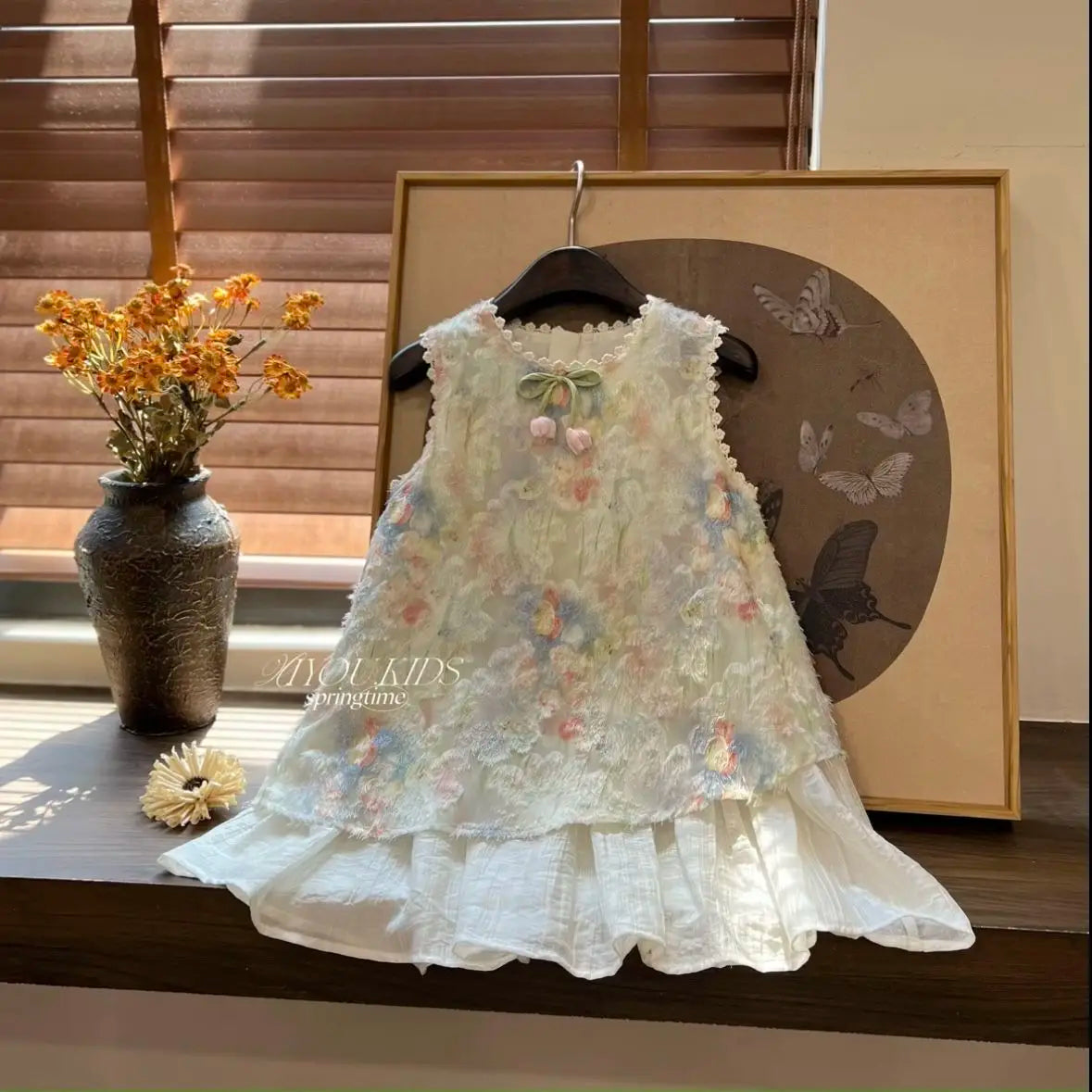 Girl's Summer Dress 2025 New Stylish Floral Sleeveless Princess Dress