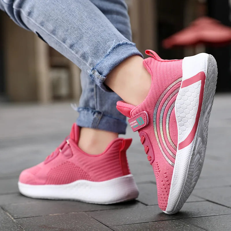 New Design Red Trainers Shoes for Kids Girls Comfortable Platform Girl Sports Shoes Large Size 38 Children's Running Sneakers