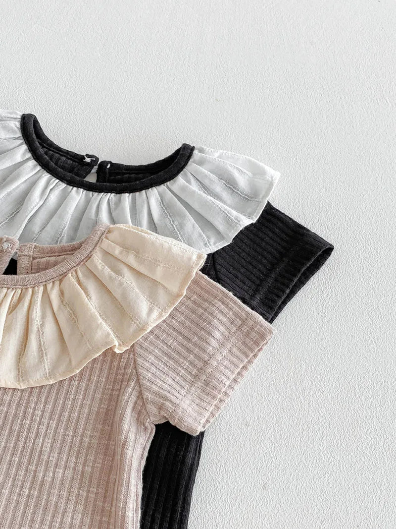 Montse Cute Patchwork Short Sleeved Tops