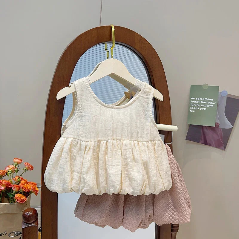 Angelica Girls Clothing Summer Short Sleeve Children Two Piece Set - GuGuTon baby store - Baby Fashion - Toddlers Outfits - Babies Outfits - Toddler Clothes - Kids Clothing - Newborn Clothes - Newborn Wear - Kids Wear - Trending Clothes - Trending Outfits - Fall Fashion - Winter Fashion - Girls Clothes - Boys Clothes - Babies Wear - Kids Accessories - KidsWear - Summer Clothes - Summer Fashion - Summer Trend - Falls Sweaters - Tops - Bottom - Jeans - Blouse - Dresses - Newborn Dresses - Toys