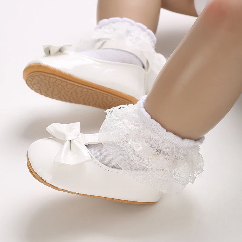 White Shoes for Baby Girl 0-18M Girl Soft Sole Princess Shoes Formal Wedding Birthday Party Toddler