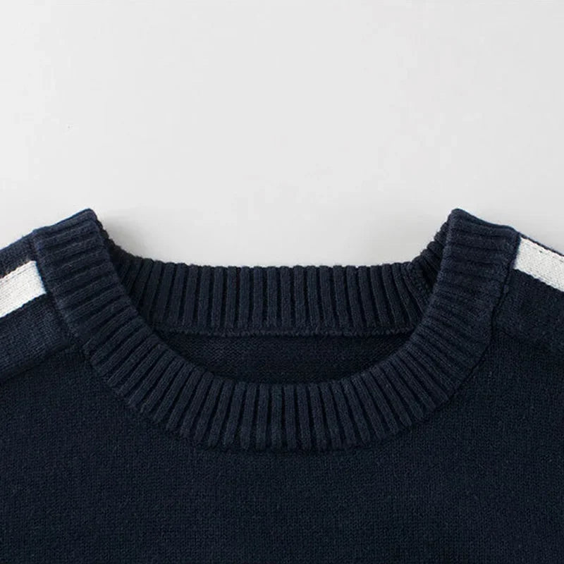 Omar Long sleeve Crew Neck Striped Sweater - GuGuTon baby store - Baby Fashion - Toddlers Outfits - Babies Outfits - Toddler Clothes - Kids Clothing - Newborn Clothes - Newborn Wear - Kids Wear - Trending Clothes - Trending Outfits - Fall Fashion - Winter Fashion - Girls Clothes - Boys Clothes - Babies Wear - Kids Accessories - KidsWear - Summer Clothes - Summer Fashion - Summer Trend - Falls Sweaters - Tops - Bottom - Jeans - Blouse - Dresses - Newborn Dresses - Toys
