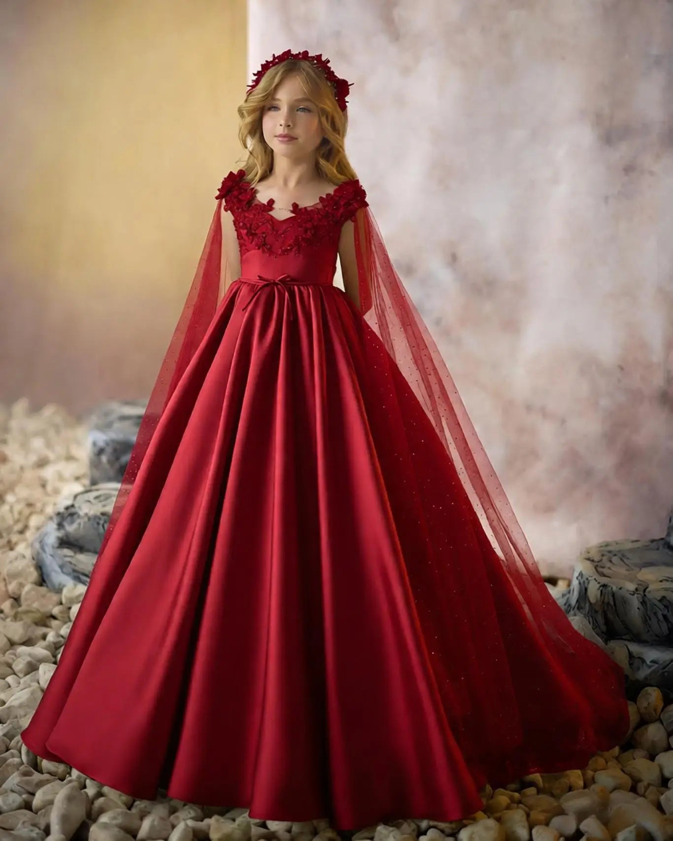 Elegant White Flower Girl Dresses With Wrap Customized Appliqued Litter Girls