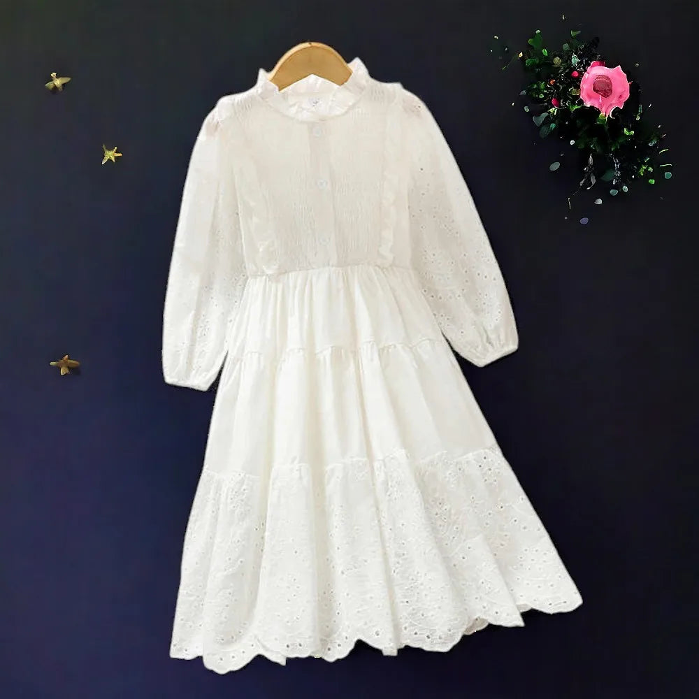 Girls outfits White Princess Dresses for Kids Party Maxi Dress
