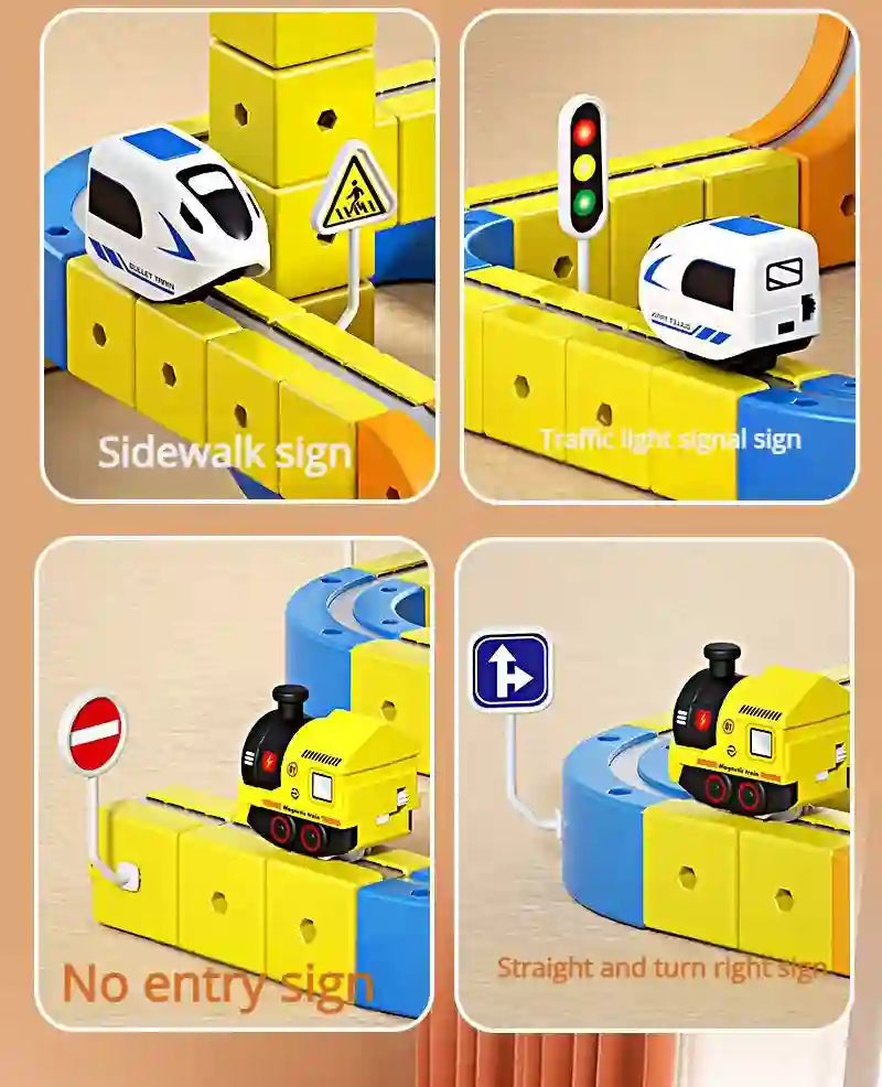 DIY Electric Magnetic Track Set With High-Speed Rail Vehicles (1-100+pieces)