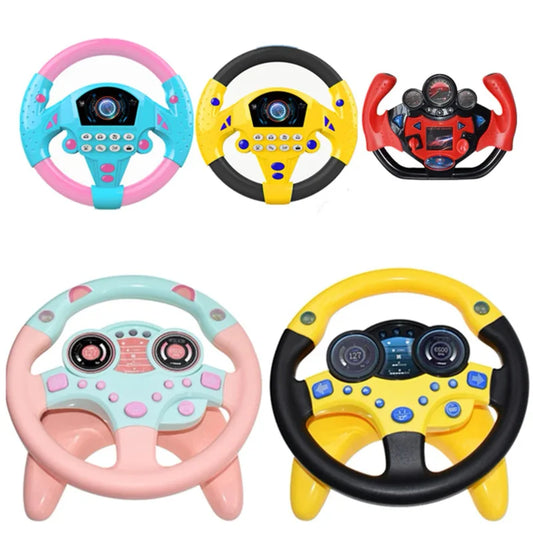 Children Simulation Steering Wheel Toy 360° rotation driving early education with Light Sound toys