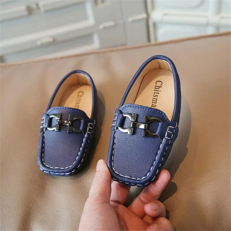Boys Leather Casual Shoes Comfortable Children Flats Slip on Loafers Baby Soft Moccasins - GuGuTon