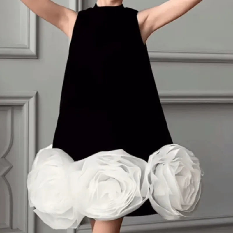 Fashion Baby Girl Princess 3D Flower Dress Infant Toddler Child Silk Vestido Wedding Party Dress