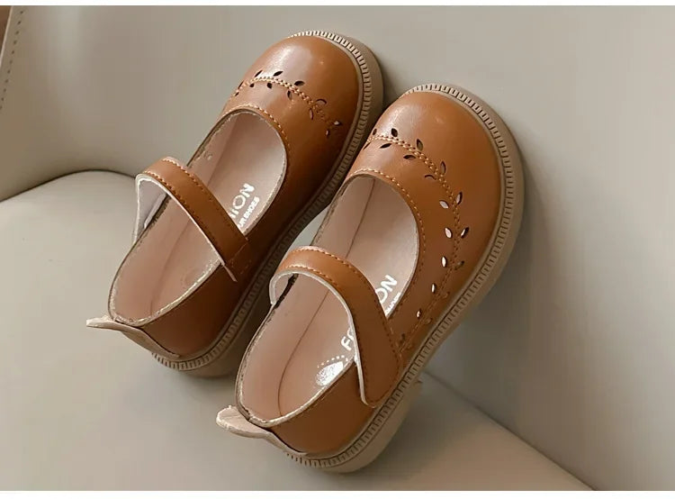 Girls' Leather Shoes Spring and Autumn New Breathable Girl Mary Jane Princess Shoes Black Performance Dance Shoes