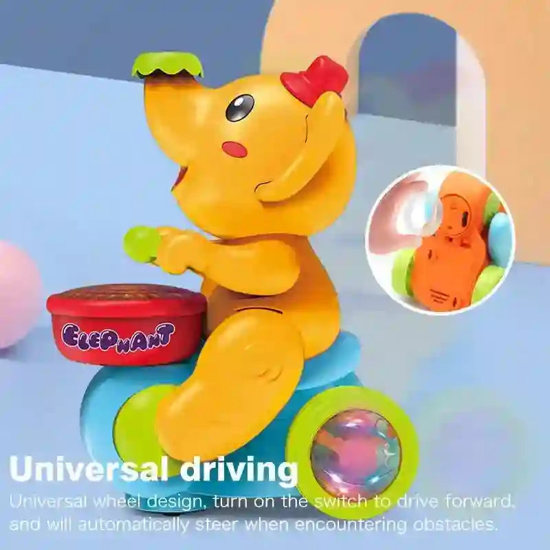 Baby Crawling Toy - Electronic Walking Elephant Drummer