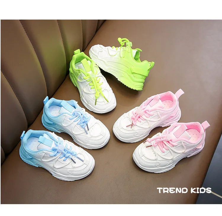 Girls Gradient Design Shoes Children Platform Sneakers Casual 4-12 Years Autumn Kids Chunky Running Sports Tennis Shoes for Girl
