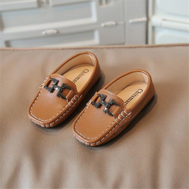 Boys Leather Casual Shoes Comfortable Children Flats Slip on Loafers Baby Soft Moccasins - GuGuTon