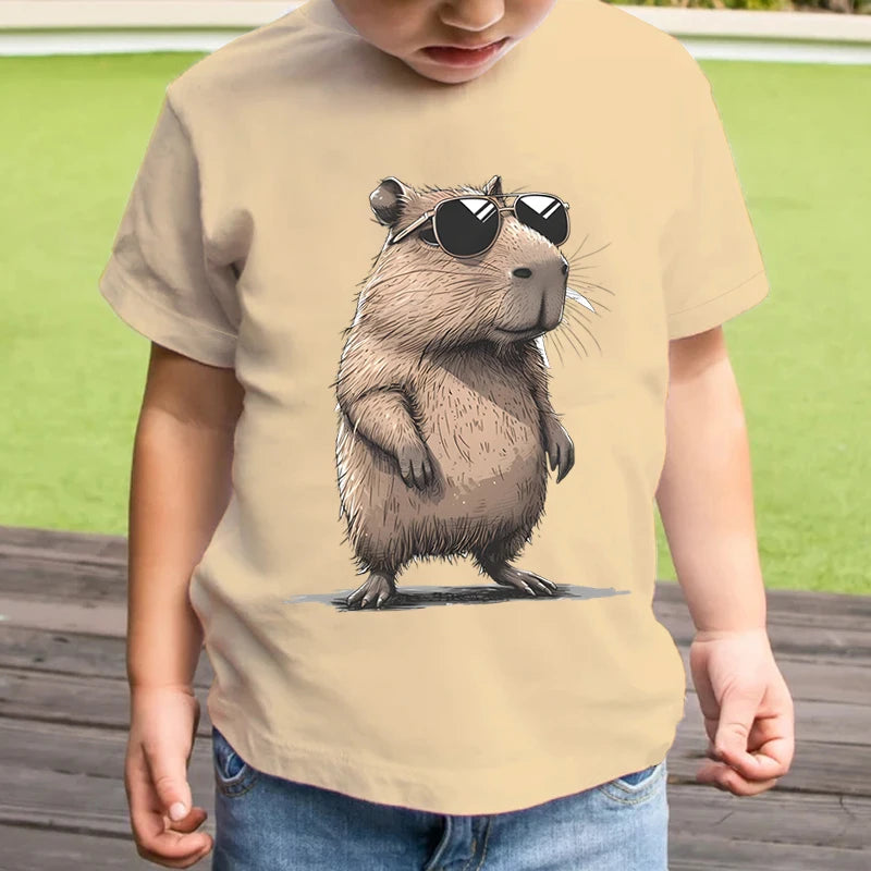 Cayetana Capybara Children T-shirt Cartoon Animal Summer Sleeve - GuGuTon baby store - Baby Fashion - Toddlers Outfits - Babies Outfits - Toddler Clothes - Kids Clothing - Newborn Clothes - Newborn Wear - Kids Wear - Trending Clothes - Trending Outfits - Fall Fashion - Winter Fashion - Girls Clothes - Boys Clothes - Babies Wear - Kids Accessories - KidsWear - Summer Clothes - Summer Fashion - Summer Trend - Falls Sweaters - Tops - Bottom - Jeans - Blouse - Dresses - Newborn Dresses - Toys
