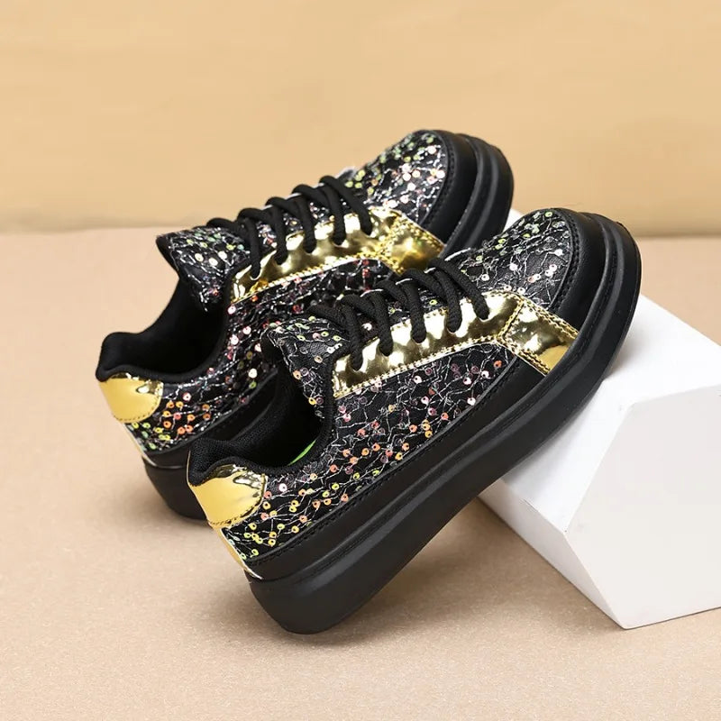 Children Casual Shoes 2026 New Design Glitter Trendy Sneakers