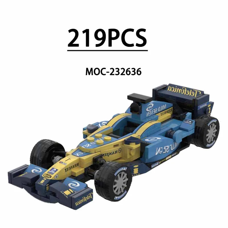 F1 Racing Car Building Blocks 8-Grid Racing Champion Vehicle (With Stickers) Children's Birthday Gift Christmas Toy Gift