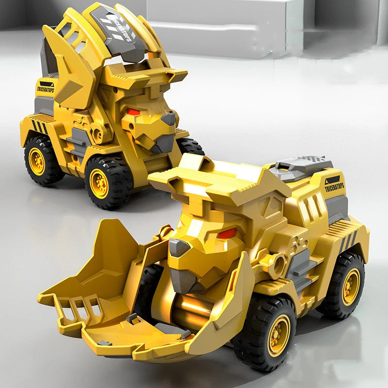 2 In 1 Transforming Dinosaur Car Automatic Transform Robot Diecasts