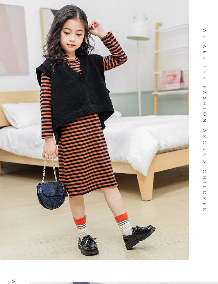 Athena Girls Leather Casual Shoes - Slip-on Loafers with Tassels