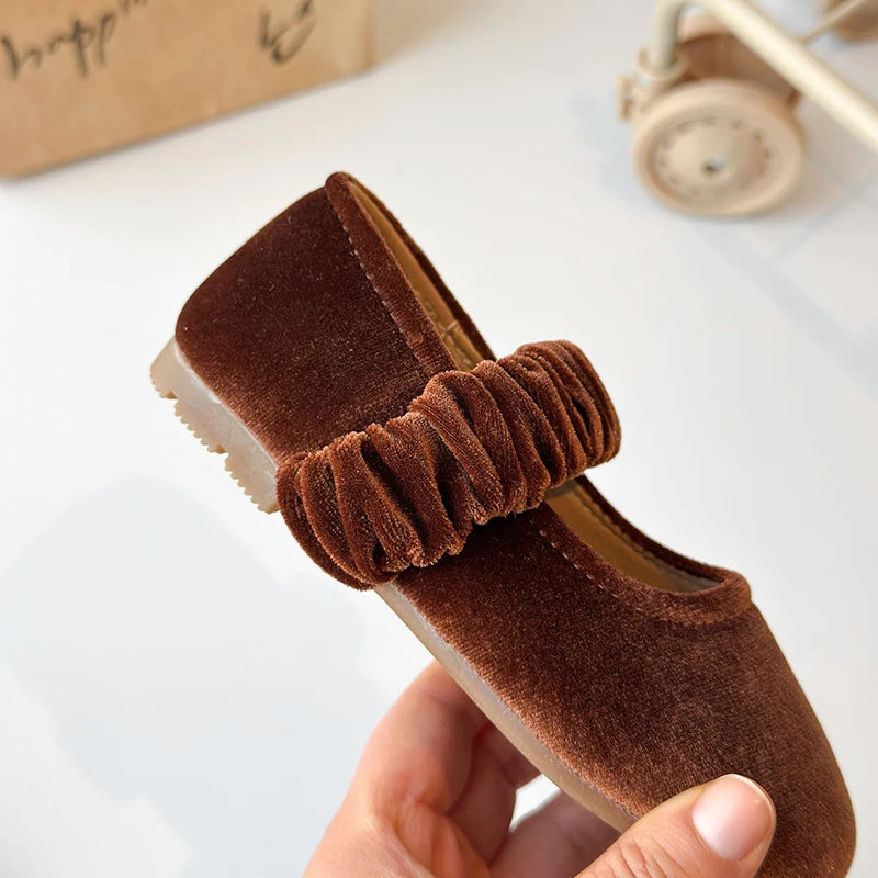 Spring Girl's Casual Shoes Round Toe Shallow Hook-loop Chic Kid's Flat Shoe Solid Colors Anti-slip Daily Comfy Children Shoe