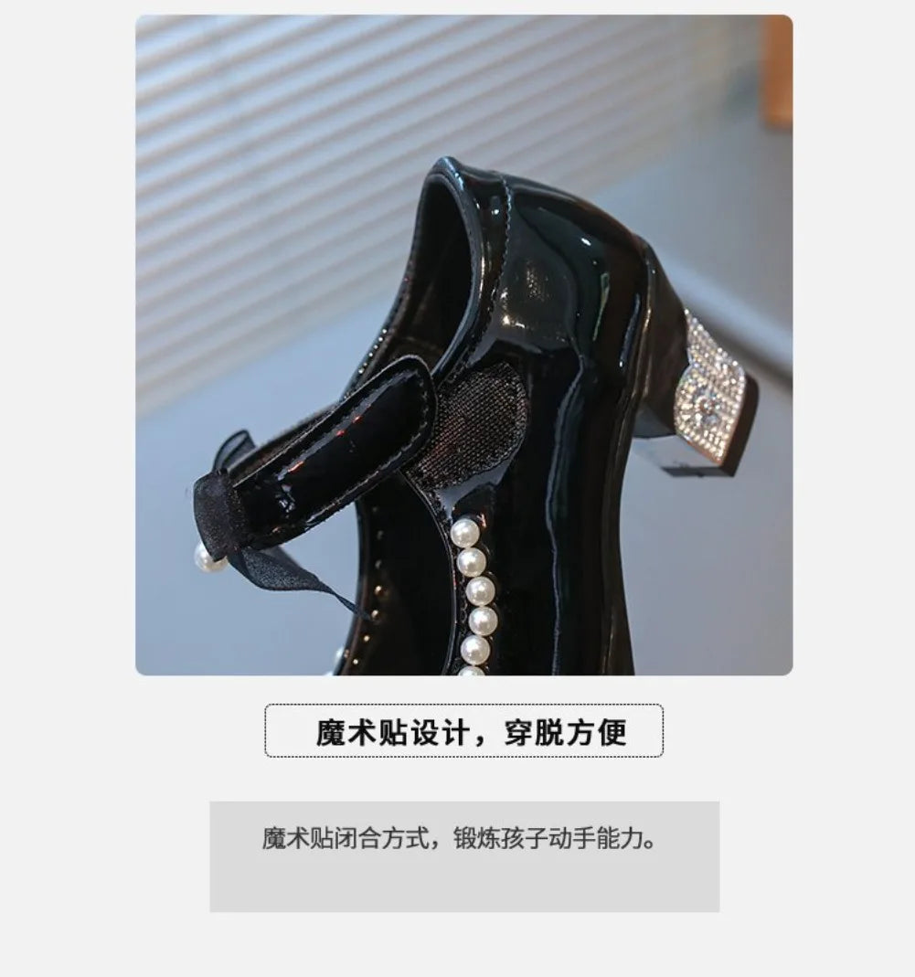 French Girl Heels Spring New Bow Girl Princess Shoes Soft Sole Girl Shoes Performance Shoe Fashion Women Shoes Туфли Для Девочки
