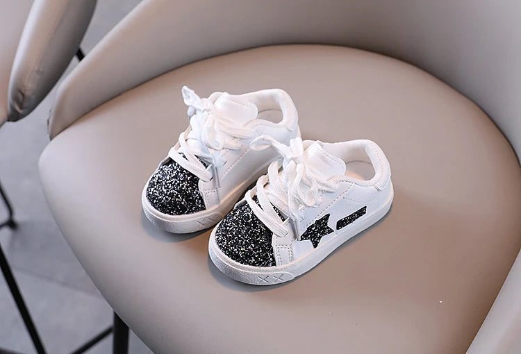 Girls' Shoes 2025 Spring New  Casual Versatile Little Girls  Star sneakers Spring and Autumn Children's Sports Shoes