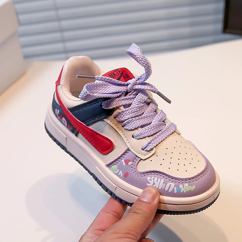 Girls Shoes Children Fashion Hip-hop Punk Graffiti Skateboard