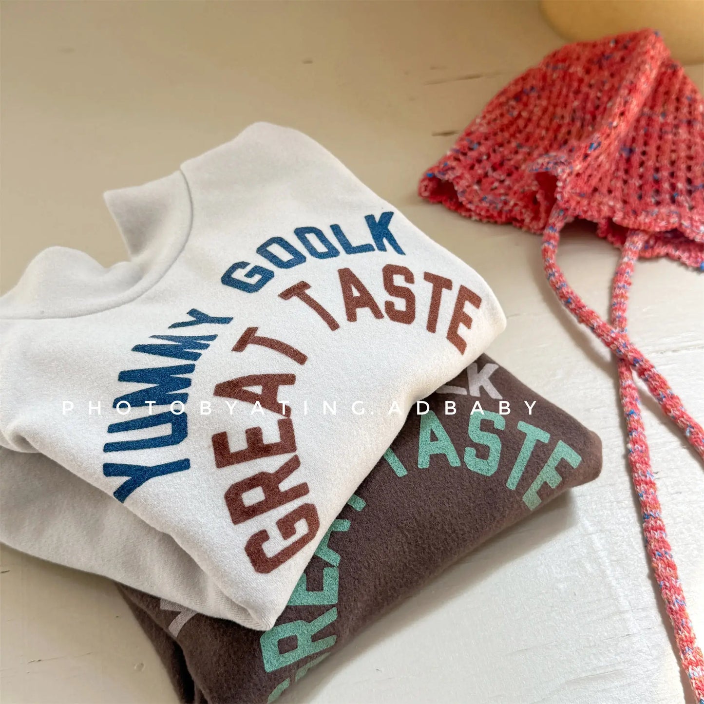 Merlina Cute Cotton Letter Print Tops