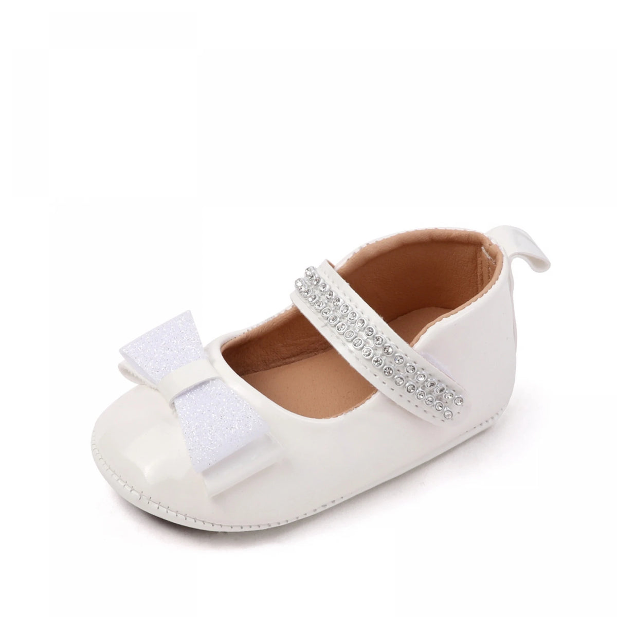 0-18months Baby Girl Leather Princess Shoes Decorative Glitter Bows shoes  for infant girls Rhinestone Soft Non-Slip Shoes