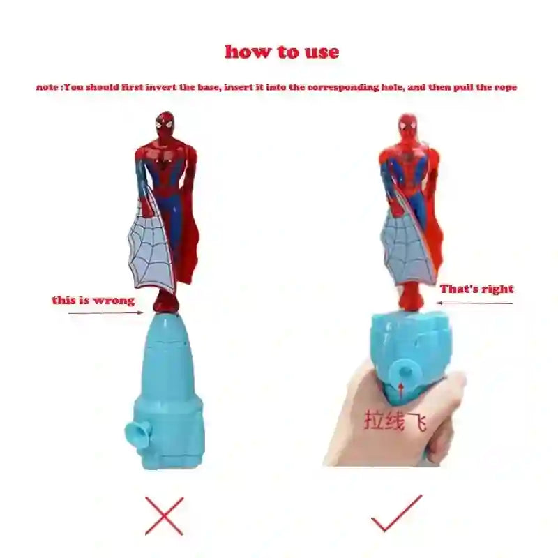 Spiderman Flying Toy - Bamboo Dragonfly Outdoor Toy
