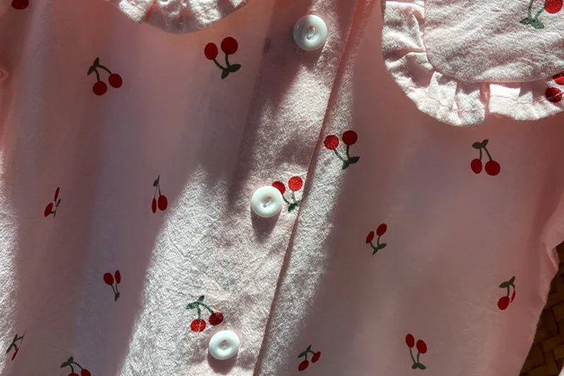 Aura Floral Long-Sleeve Spring Fall Cotton Tops