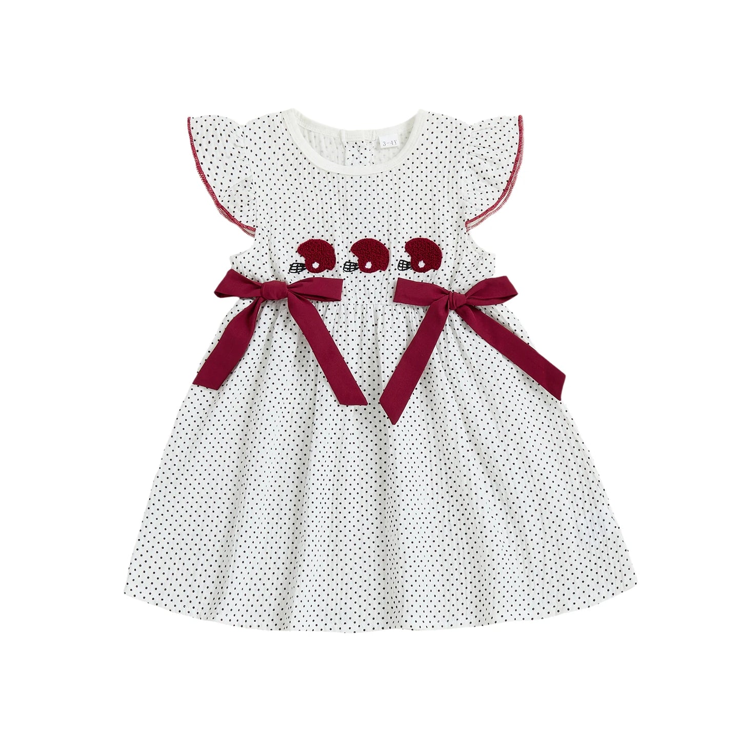 Toddler Girl Sleeveless Ruffle Dress with Round Neck and Polka Dot Print A-Line Summer Dress for Baby Girl Cute Casual Dress