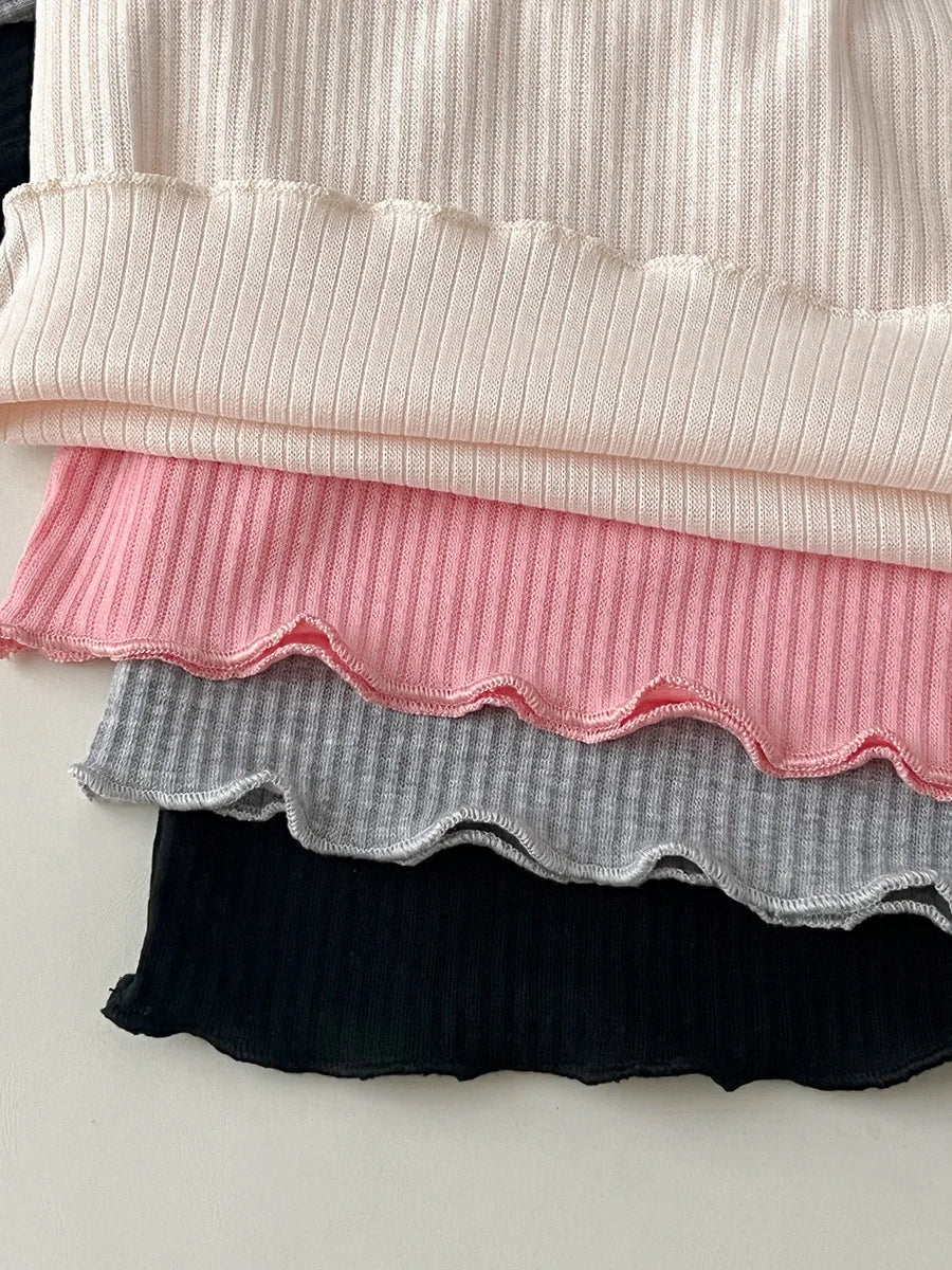 Sofia Girl Baby Striped Long Sleeves Bottoming Children Ribbed Ruffle - GuGuTon baby store - Baby Fashion - Toddlers Outfits - Babies Outfits - Toddler Clothes - Kids Clothing - Newborn Clothes - Newborn Wear - Kids Wear - Trending Clothes - Trending Outfits - Fall Fashion - Winter Fashion - Girls Clothes - Boys Clothes - Babies Wear - Kids Accessories - KidsWear - Summer Clothes - Summer Fashion - Summer Trend - Falls Sweaters - Tops - Bottom - Jeans - Blouse - Dresses - Newborn Dresses - Toys