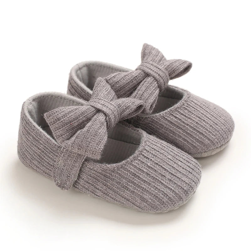 Cute Baby Girl Shoes Knitted Cotton Flat Shoes Arched Soft Sole 0-18M Newborn Princess Shoes