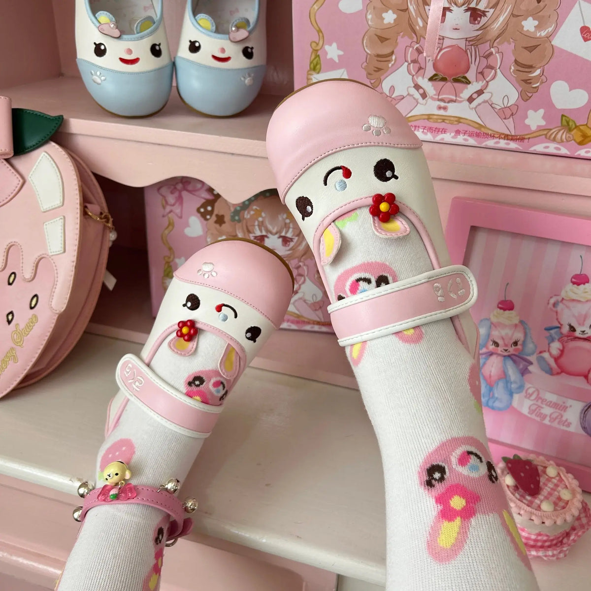 Summer Autumn New Sweet Girl Cute Indoor Round-toe Shoes Japanese Cartoon Mp Jojifuku Lolita Flat Shoes Y2k Accessories
