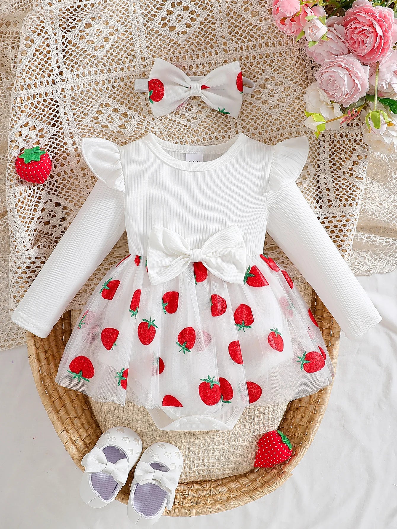 Zaila Baby Girl Autumn Skirt with Strawberry Print