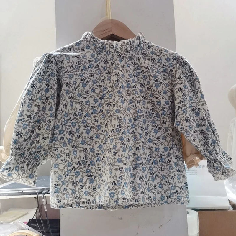 Ursula Cute Floral Print Long Sleeve Tops