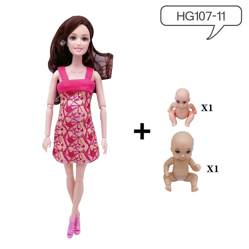 Hot Sale 11.5 Inches Pregnant Doll Mom Have 2Pcs Baby in Her Tummy with 1Pc Clothes Educational Dolls Girl Toy for Girl Gift