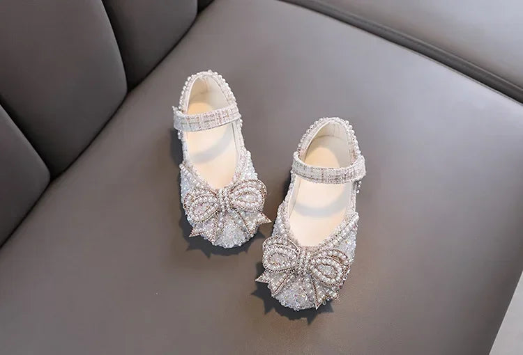Kids Girls Sandals Fashion Sequins Rhinestone Bow Girls Princess Baby Girl Shoes