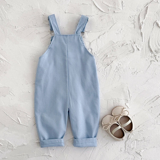 Blue Flower Embroidery Jumpsuit