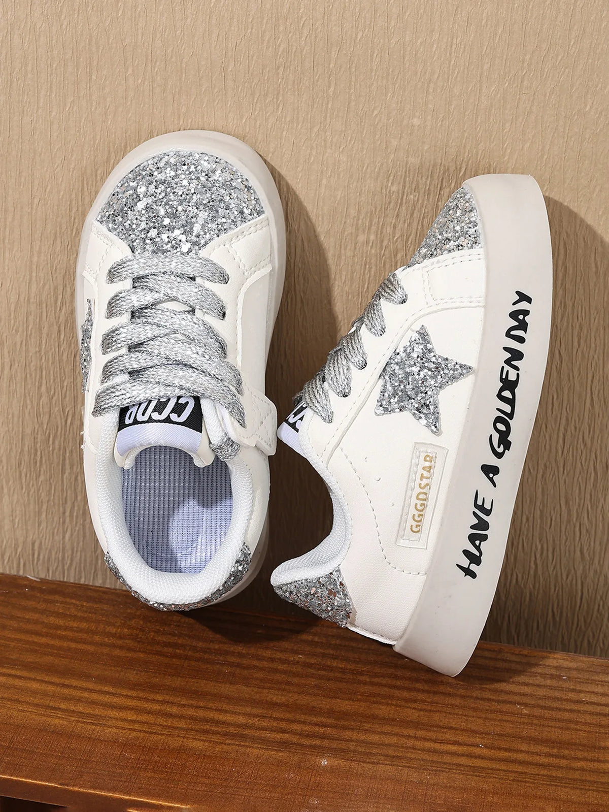 Fashionable Girls Sneakers Parent-child Summer Sports Shoes Student Casual Non-slip Shoes Children's Trendy Star Sequined Shoes