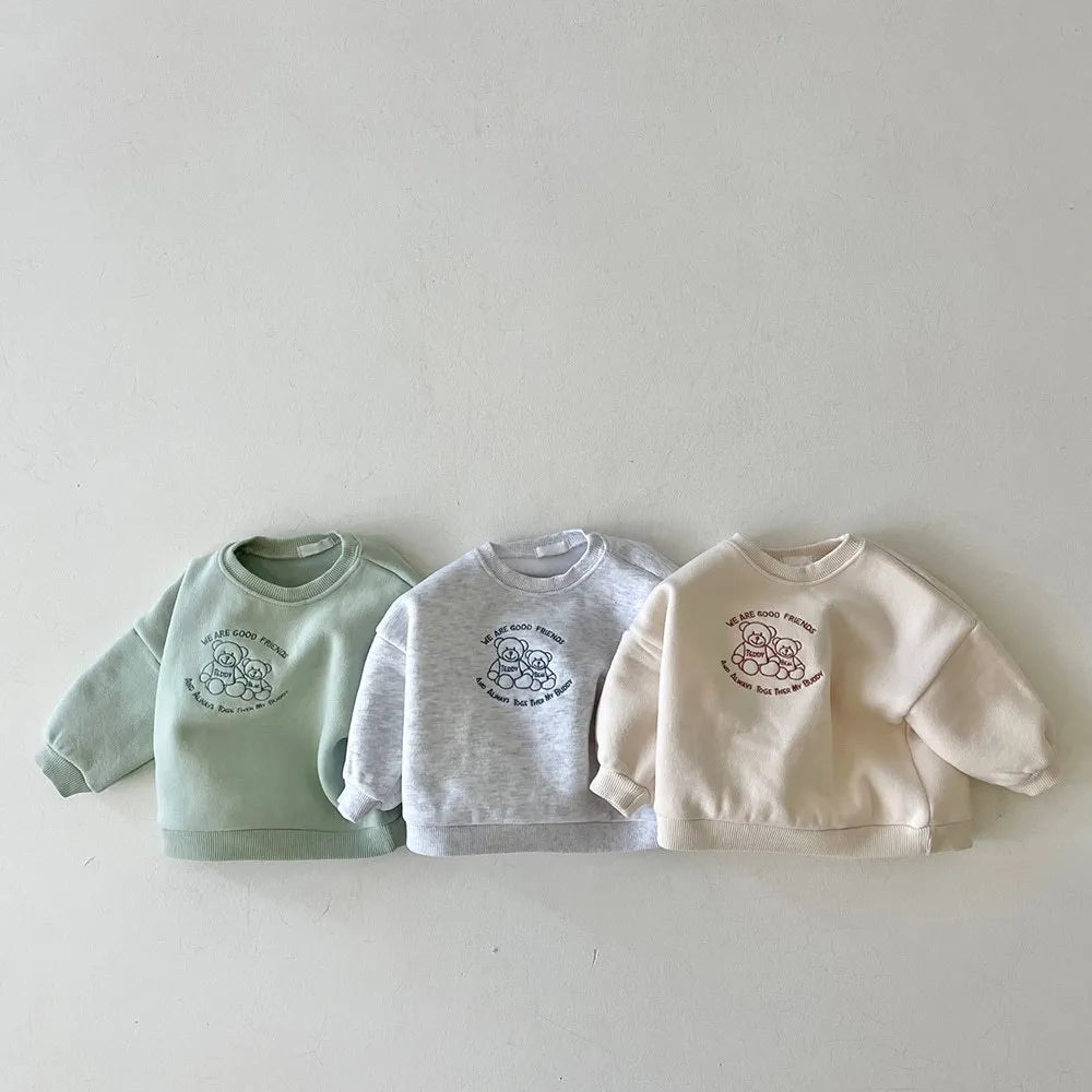 Hilario Long Sleeve Plus Velvet Cartoon Pullover Sweater - GuGuTon baby store - Baby Fashion - Toddlers Outfits - Babies Outfits - Toddler Clothes - Kids Clothing - Newborn Clothes - Newborn Wear - Kids Wear - Trending Clothes - Trending Outfits - Fall Fashion - Winter Fashion - Girls Clothes - Boys Clothes - Babies Wear - Kids Accessories - KidsWear - Summer Clothes - Summer Fashion - Summer Trend - Falls Sweaters - Tops - Bottom - Jeans - Blouse - Dresses - Newborn Dresses - Toys