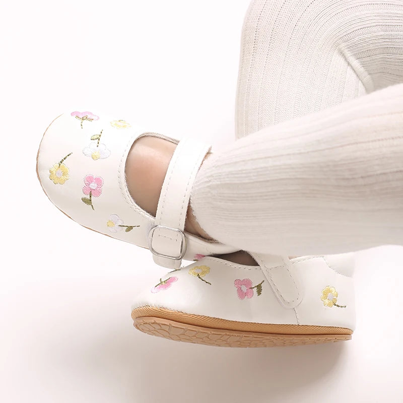 Spring And Autumn Baby Girl's Walking Shoes Anti Slip One Year Old Soft Soled Baby Shoes Princess Shoes Single Shoes