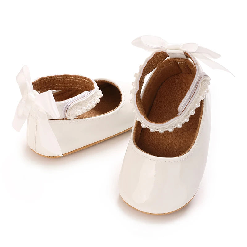White Shoes for Baby Girl 0-18M Girl Soft Sole Princess Shoes Formal Wedding Birthday Party Toddler
