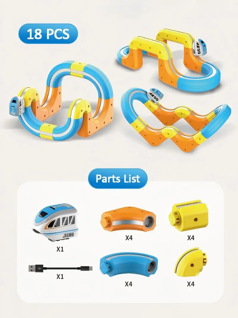 Electric Magnetic DIY Track Car, Parent-Child Interaction, Multiple Play Styles