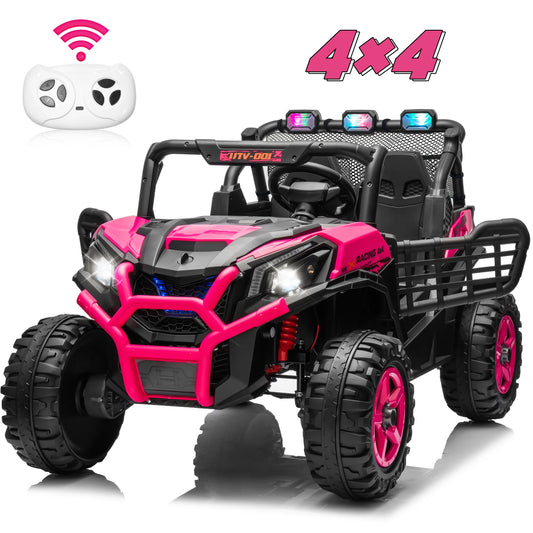 24V XL 2 Seater Ride on Toys Car for Girls, 2WD/4WD Switchable Off-Road