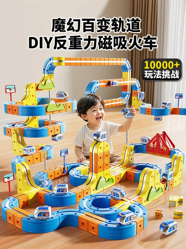 Hot Selling Magnetic Car Stem Racing Car Railtrack Set Montessori Motorized Train